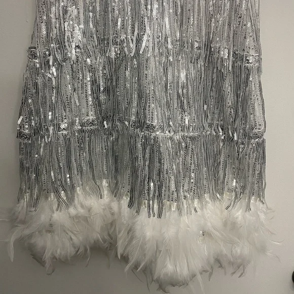 SHEIN BAE Fuzzy Trim Sequin Cami Dress - Picture 6 of 8